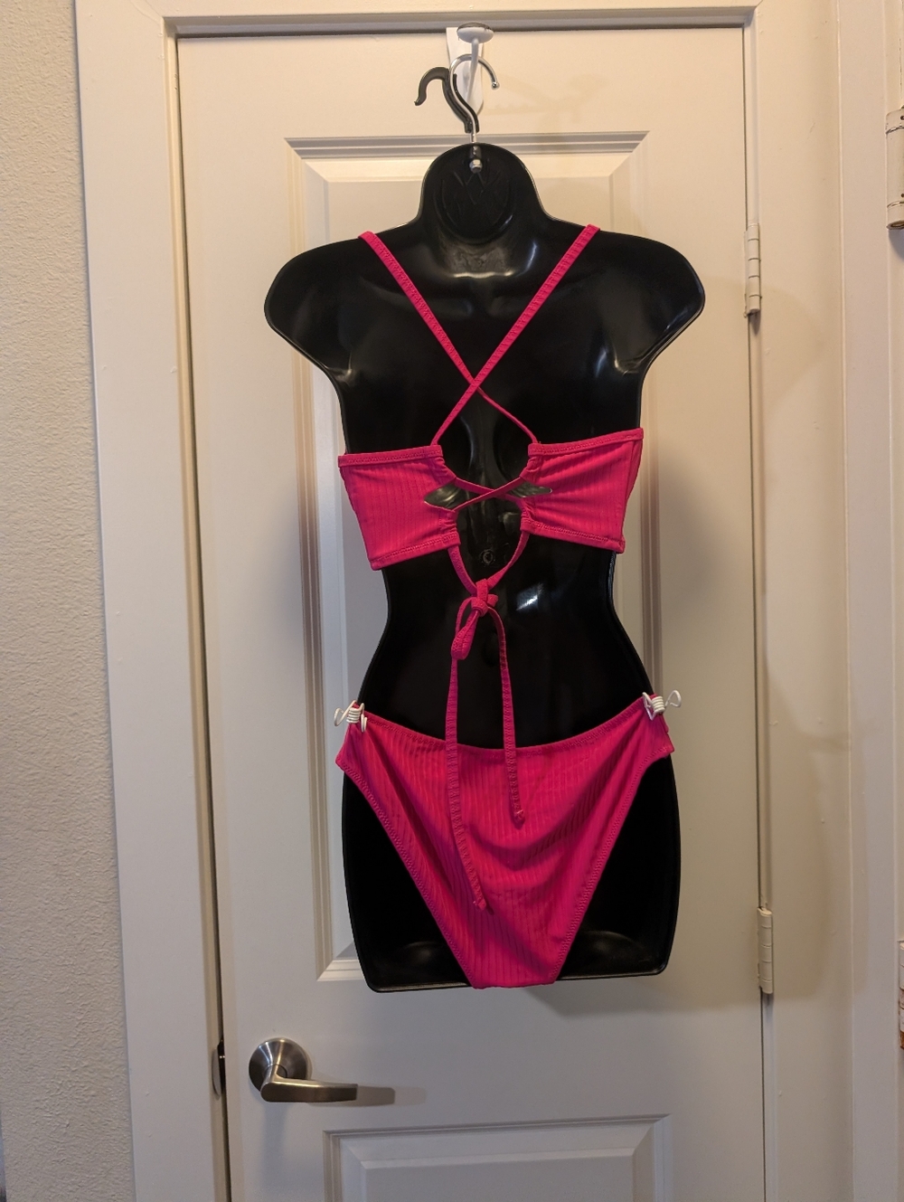 Hot Pink Ribbed Shade & Shore Bikini - Picture 3 of 6